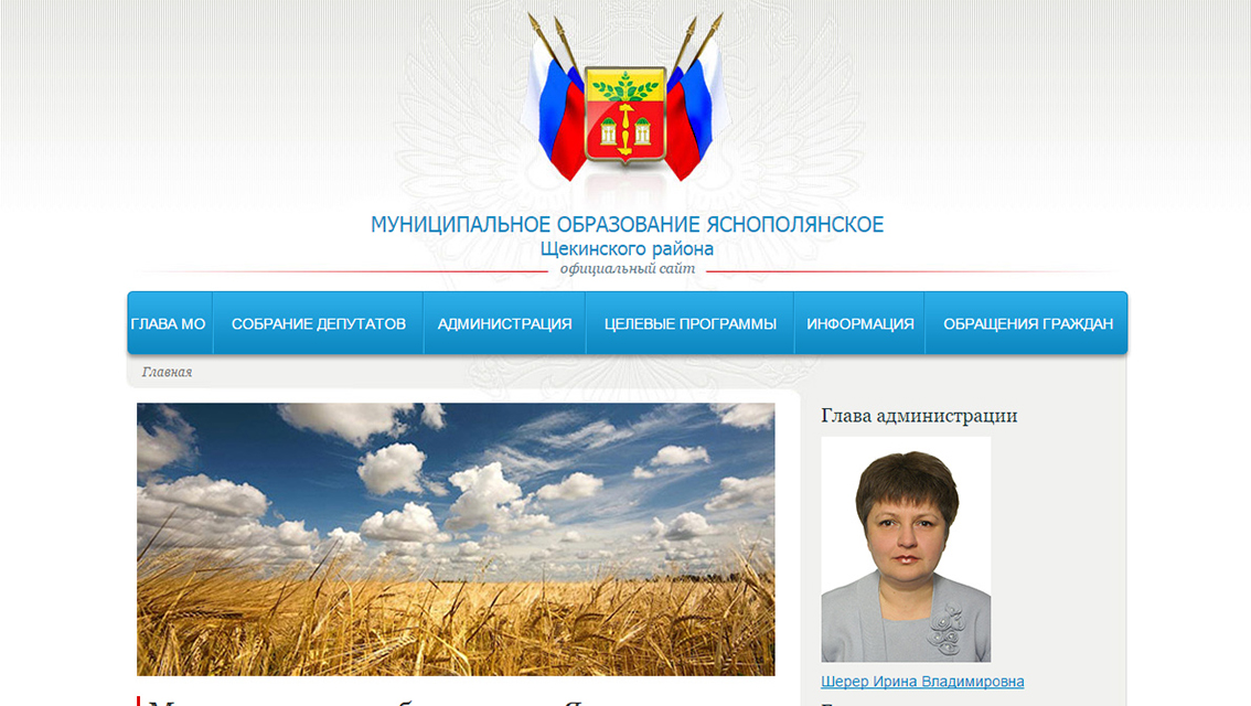 Пример дизайна портфолио: Создание интернет-портала для МО Яснополянское - рис. 1