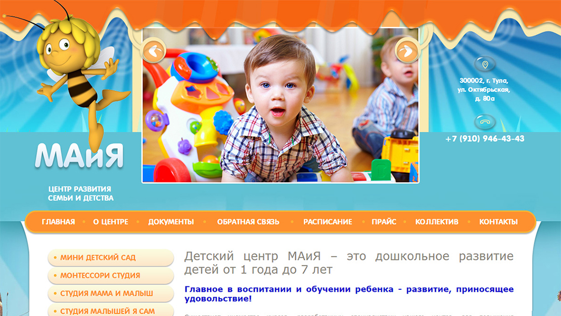 Пример дизайна портфолио: Создание сайта для компании Майя - рис. 1