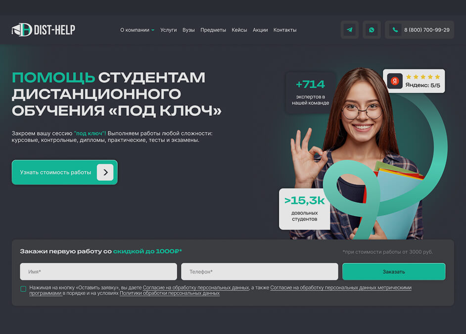 Кейс по созданию сайта «Дист-Хелп» - рис.2